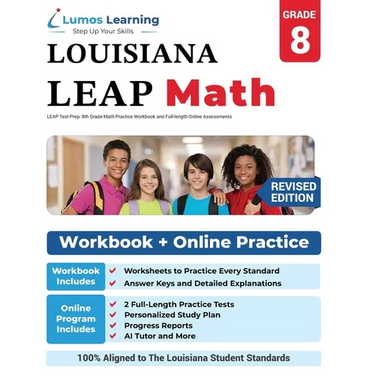 LEAP Test Prep: 8th Grade Math Practice Workbook and Full-length Online Assessments: LEAP Study Guide