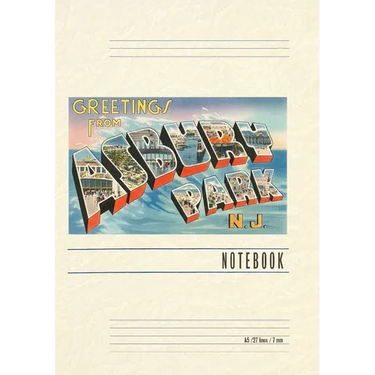 Vintage Lined Notebook Greetings from Asbury Park, New Jersey