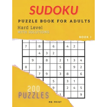 Sudoku - Hard Level / Puzzle Book For Adults - 200 Puzzles with Solutions: Best Gift Idea/Brain Games