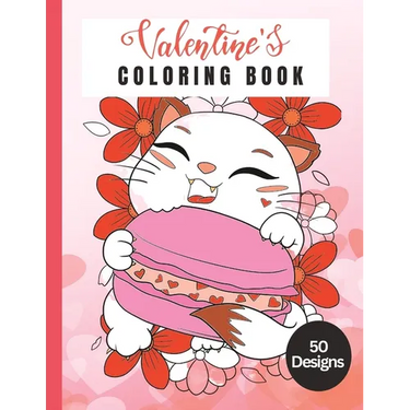 50 Designs: Valentines Coloring Book: Valentines Love Themed