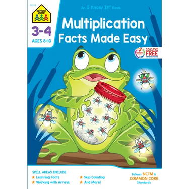 School Zone Multiplication Facts Made Easy Grades 3-4 Workbook