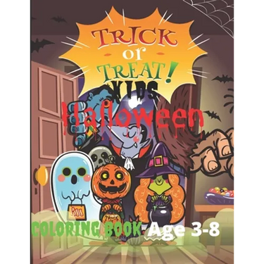 Kids halloween coloring book: Age 3-8