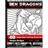 Zen Dragons - no pattern Style Adult Coloring Book
