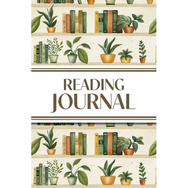 Reading Journal (Bookshelves with Greenery): 6"x9" Book Lover's Diary; Book/Series Reviews, Reading Tracker, Favorite Book List, Favorite Quotes, Read