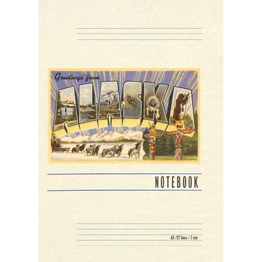 Vintage Lined Notebook Greetings from Alaska