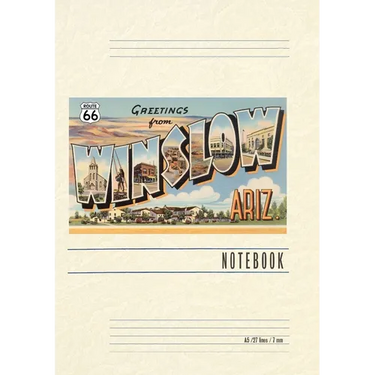 Vintage Lined Notebook Greetings from Winslow