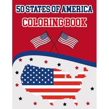50 States Of America Coloring Book: The 50 States Maps Of United States America Coloring Book Map of United States 50 US States With History Facts Pat