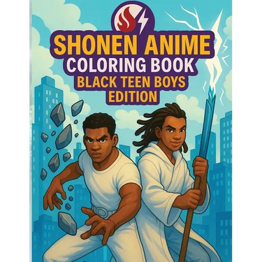 Shonen Anime Coloring Book: Black Teen Boys Edition