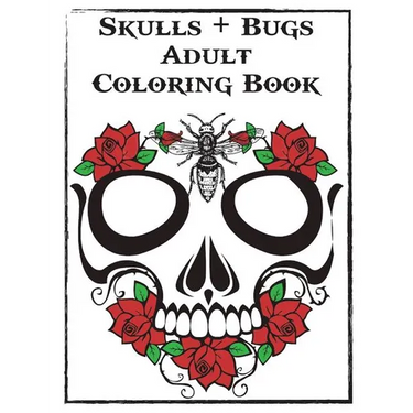 Skulls and Bugs Adult Coloring Book