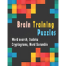 Brain Training Puzzles: Puzzle Activity Book for Adults, 180+ Large Print Assorted Puzzle Book - Word search, Sudoku, Cryptograms, Word Scramb