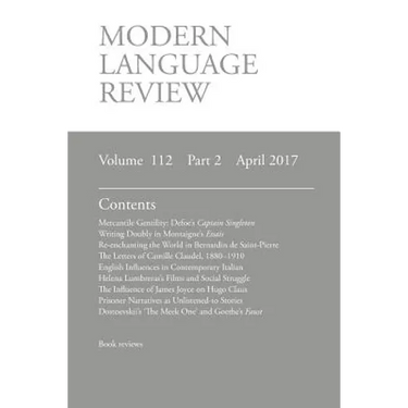 Modern Language Review (112: 2) April 2017