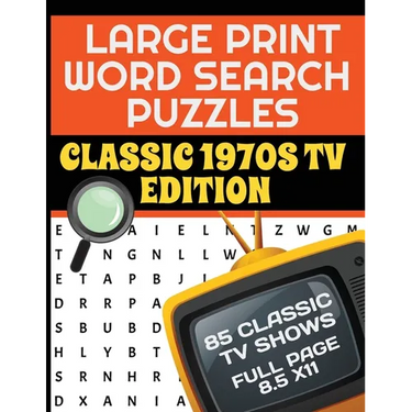 Large Print Word Search Puzzles Classic 1970s TV Edition: Great for Seniors and Adults 85 Television Shows from the Golden Age of TV Each Puzzle Cover