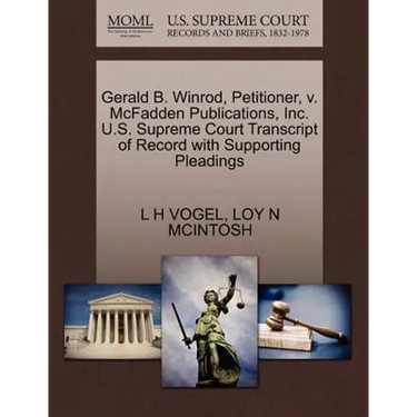 Gerald B. Winrod, Petitioner, V. McFadden Publications, Inc. U.S. Supreme Court Transcript of Record with Supporting Pleadings
