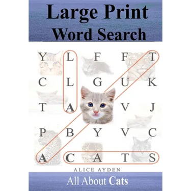 Large Print Word Search: All About Cats