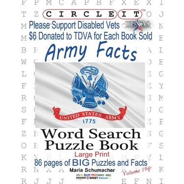 Circle It, Army Facts, Word Search, Puzzle Book