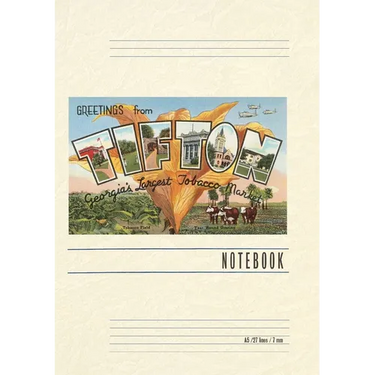 Vintage Lined Notebook Greetings from Tifton