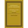 Philosophical Papers: Volume 1, Mathematics, Matter and Method