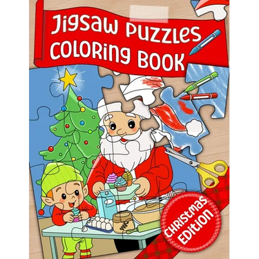 Jigsaw Puzzle Coloring Book: Christmas edition