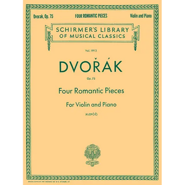 Four Romantic Pieces, Op. 75: Schirmer Library of Classics Volume 1913 Violin and Piano