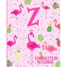 Composition Notebook Z: Pink Flamingo Initial Z Composition Wide Ruled Notebook