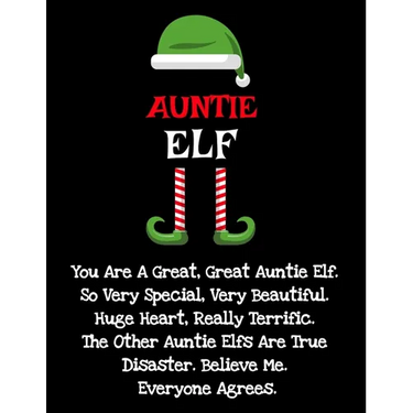 Auntie Elf: Funny Sayings Auntie Elf Gifts from Niece Nephew for Worlds Best and Awesome Aunt Ever- Donald Trump Terrific Fun Gag Gift Idea For Siblin