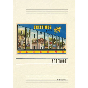 Vintage Lined Notebook Greetings from Birmingham