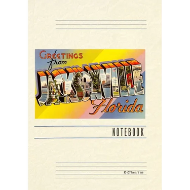 Vintage Lined Notebook Greetings from Jacksonville, Florida