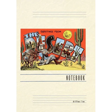 Vintage Lined Notebook Greetings from the Desert