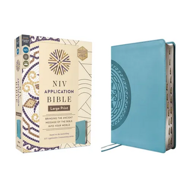NIV Application Bible, Large Print, Leathersoft, Teal, Red Letter, Thumb Indexed, Comfort Print: Bringing the Ancient Message of the Bible Into Your W