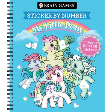 Brain Games - Sticker by Number: My Little Pony: Includes 1 Glitter Sticker Sheet to Complete Each Image!