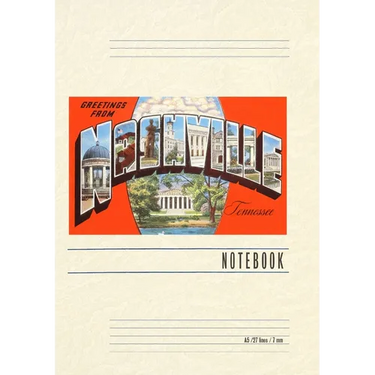 Vintage Lined Notebook Greetings from Nashville, Tennessee