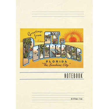 Vintage Lined Notebook Greetings from St. Petersburg, Florida