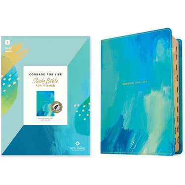 NLT Courage for Life Study Bible for Women, Filament Enabled (Leatherlike, Brushed Aqua Blue, Indexed)
