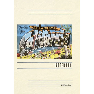 Vintage Lined Notebook Greetings from Manhattan Beach