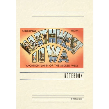 Vintage Lined Notebook Greetings from Northwest Iowa