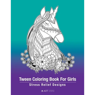 Tween Coloring Book For Girls: Stress Relief Designs: Detailed Zendoodle Pages For Relaxation, Preteens, Ages 8-12, Complex Intricate Zentangle Drawin