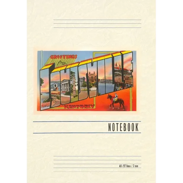 Vintage Lined Notebook Greetings from Louisville, Kentucky