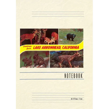 Vintage Lined Notebook Greetings from Lake Arrowhead, California