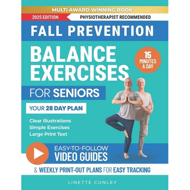 Fall Prevention Balance Exercises For Seniors: Your 28 Day Plan With 100+ Illustrations, Simple Exercises & Large Print Text For Core Strength and Sta