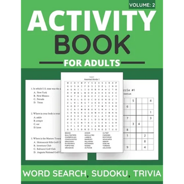 Activity Book For Adults - Word Search, Sudoku, Trivia: 100+ Large-Print Puzzles For Adults & Seniors (Volume: 2)