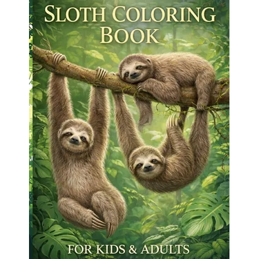 sloth coloring book, for kids and adults.: the best sloth coloring book for anyone who loves sloths no matter your age, a lot of fun facts inside.