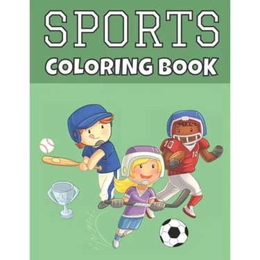 Sports Coloring Book: For Kids Baseball, Football, Hockey, Soccer & Tennis Large Print