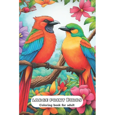 Large Print Birds Coloring Book For Adult: Relaxation And Stress Reliving