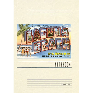 Vintage Lined Notebook Greetings from Laguna Beach, Florida