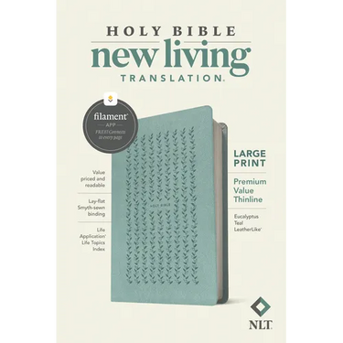 NLT Large Print Premium Value Thinline Bible, Filament Enabled (Leatherlike, Eucalyptus Teal)