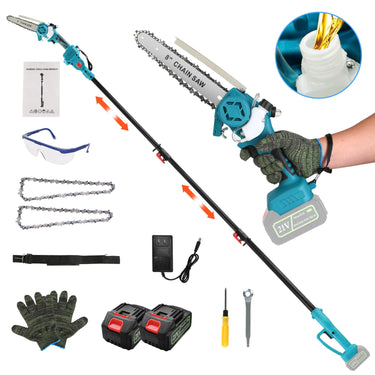 2-in-1 Cordless Pole & Mini Chainsaw 8� Brushless w/ 21V Battery & Extender