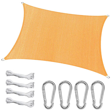 Rectangle Shade Sails Top Canopy�98% UV Block Awning Shelter 185GSM HDPE Patio Cover with Snap Hooks Ropes for Outdoor Garden Backyard