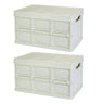 2Pcs 56L Collapsible Storage Bins With Dustproof Lid Waterproof Interior Bag Handle Stackable Storage Box Container Utility Organizer Crate For Campin