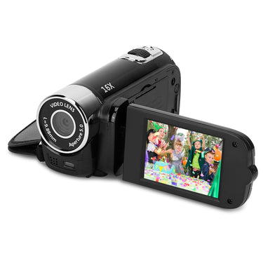 HD 1080P Digital Video Camcorder 2.7in 16X Zoom DV Camera 270� Rotation Rechargeable Kid Camera w/Fill Light Selfie
