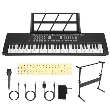 61-Key Digital Keyboard, Electric Piano, Mic, Stand, Ages 3-12